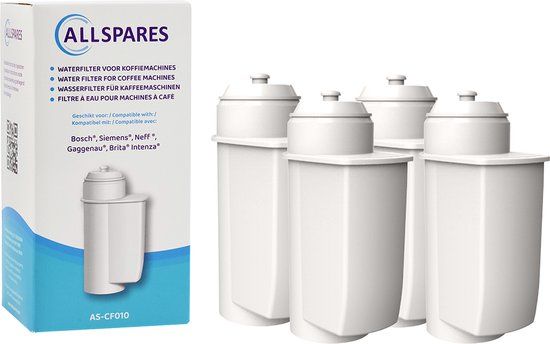 AllSpares Waterfilter (4x) - Geschikt voor Siemens EQ-series & BRITA Intenza - Wit