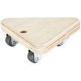 WAGNER FSC Transportroller, transporthulp, meubelhond van multiplex 14 x 14 x 14 x 4,5 cm, draagkracht 100 kg, meubelroller voor verhuizingen, driehoekige roller, draaggreep, Made in Germany