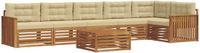 vidaXL - Hoek loungeset - Acacia hout - Natuurlijk en beige