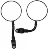 Benson Fietsspiegel - 2x - D8 cm - flexibel - met reflector - zwart - rond