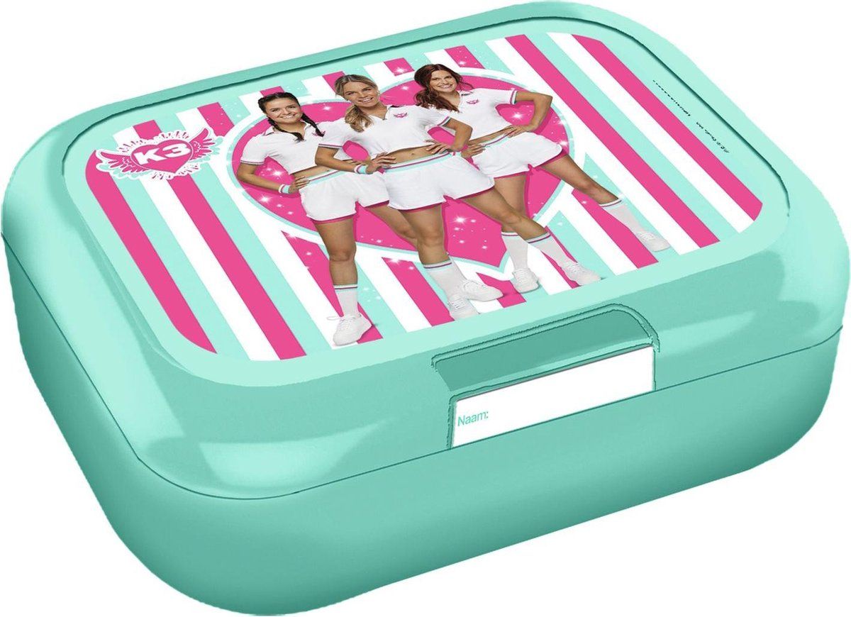 Studio 100 K3 Broodtrommel Meisjes Turquoise/Roze - 5414233236634