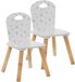 Atmosphera Chaise enfant Stars - 2x - blanc/argent/naturel - bois - D30 x H50 cm