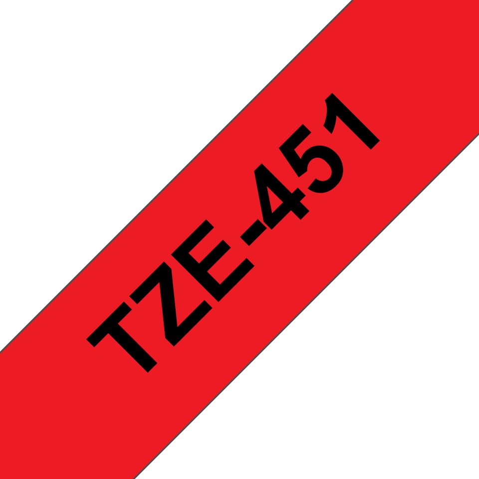 Brother TZ-451 Label Tape - Black on Red - 2.4cm