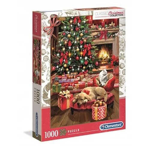 Clementoni Collection-Christmas by The Fire, 39580, 1000 stukjes, Kerstmis, gemaakt in Italië, puzzel voor volwassenen, meerkleurig