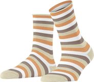 FALKE Dopamine Stripe gedessineerd lyocell sokken dames beige - maat 35-38