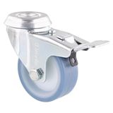 WAGNER Soft-zwenkwiel met ruggat - ECO - diameter Ø 70 mm, bouwhoogte 100 mm, staal verzinkt, blauw/wit, draagkracht 50 kg - 23355001