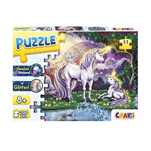 Craze Mystic Lake 30196, 30226 puzzelstukjes met glitterprint en diamanten, puzzel voor kinderen vanaf 8 jaar, glittereffecten + stickers