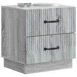 vidaXL Nachtkastje 2 st Grijs sonoma 43 x 34,5 x 44,5 cm Bewerkt hout