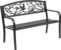 Outsunny Tuinbank - Metaal - Zwart - 127x60x85cm