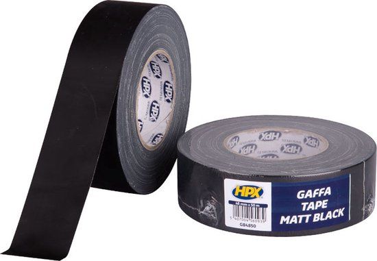 HPX Gaffer tape - matzwart 48mm x50 m