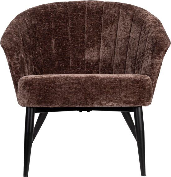 Dutchbone Georgia Loungestoel Paars - Retro & Vintage Fauteuil - Kunststof Zitting - 77x73.5x71 cm
