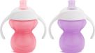 Munchkin Drinkbeker 2-pack - Click Lock Bite proof trainer cup - bijtbestendige drinkbeker voor baby's - Overgangsbeker - vanaf 6 maanden - beker met handgrepen - 207ml - Paars/Roze