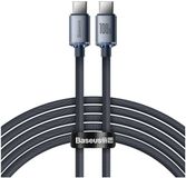 Baseus Crystal Shine Series USB-C naar USB-C kabel 100W 2m Zwart