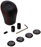 Sumex Race Sport Lift Up Reverse Lederen Gear Shift Stick Cover Knop - Klassiek zwart met rode Stitch