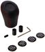 Sumex Race Sport Lift Up Reverse Lederen Gear Shift Stick Cover Knop - Klassiek zwart met rode Stitch