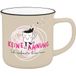 Sheepworld Beker met spreuk No Ahnung, koffiemok met zwarte drinkrand, 35 cl