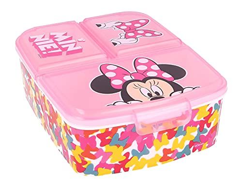 Theonoi broodtrommel voor kinderen, lunchbox, sandwichbox voor kinderen, naar keuze: Mickey, Spiderman, Avengers, Frozen, van kunststof, BPA-vrij, leuk cadeau voor kinderen, Minnie Mouse
