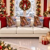 PETTI Artigiani Italiani 2 housses de coussin Noël Noel Land 03 40 x 60 cm | Microfibre hypoallergénique, impression numérique, lot de 2, fabriquée en Italie