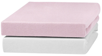 Urra urra Jersey hoeslaken 2-pack 70 x 140 cm wit/roze