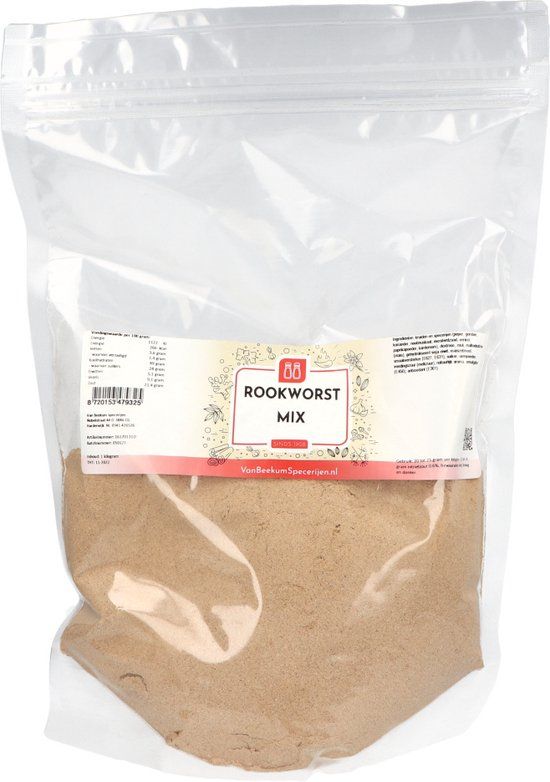 Van Beekum Specerijen Rookworst Mix - 1 kilo (hersluitbare stazak)