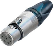 Neutrik NTR-NC6FXX XLR Cable Socket 6 Cable Socket/Straight XX Solder Connections Nickel-plated