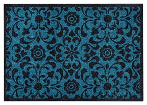 Zala Living Design deurmat ornament - petrolblauw (50x70 cm)