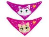 LULABI 44 GATTI GIRL - Set van 2 slabbetjes, 100% katoen, met "44 Cats" print, knoopsluiting, hypoallergeen, herbruikbaar, unisex, 21 x 17 cm - Kleurrijk