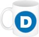Bellatio Decorations Koffie mok met de letter D - beker - blauw - 300 ml