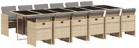 vidaXL 13-delige tuinset met kussens, polyrattan, gemengd beige