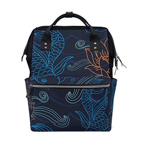 MONTOJ Lotus Fish Canvas Rugzak Reiscampus Rugzak