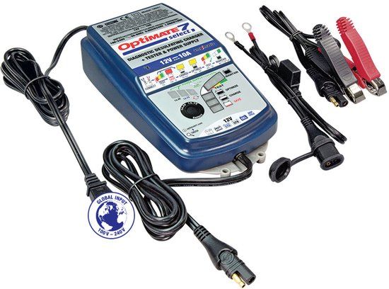 Tecmate Optimate 7 Select Gold 10A - 12V Acculader voor Motor AGM/Gel/Loodzuur Accu