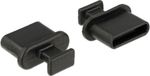 Delock Afsluit cover / Poortbeschermer voor USB-C (v) poorten / met greep (10 stuks) / zwart