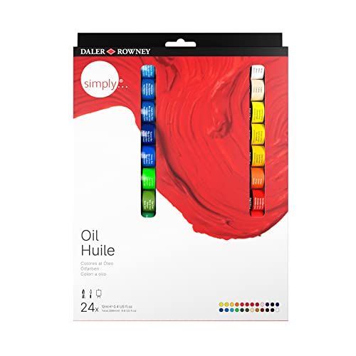 Daler Rowney Simply Oil, olieverf beginnersset met 24 x 12 ml Multi