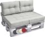 Beautissu Elements Palletkussen Set 1x Zitkussen 120x80 cm & 2x Rugkussen 60x40 cm Licht Grijs