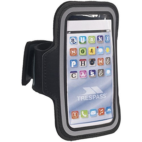 Trespass Strand, zwart, Smartphone actieve jogger sport telefoonhoes met koptelefooningang 80 mm x 140 mm, zwart