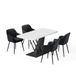 Vicco Fenaro Dining Table Set, White/Black, 120x80cm | with 4 Dining Chairs