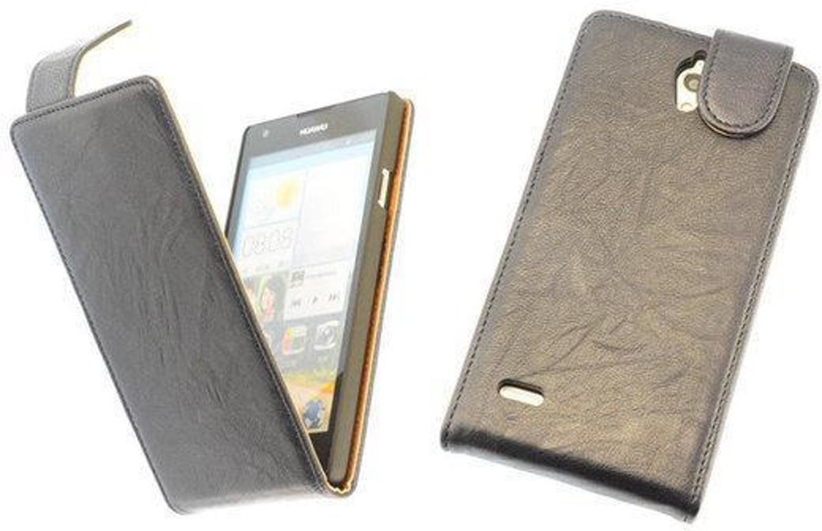 NaveyBlue Kreukelleer Flipcase Huawei Ascend G700