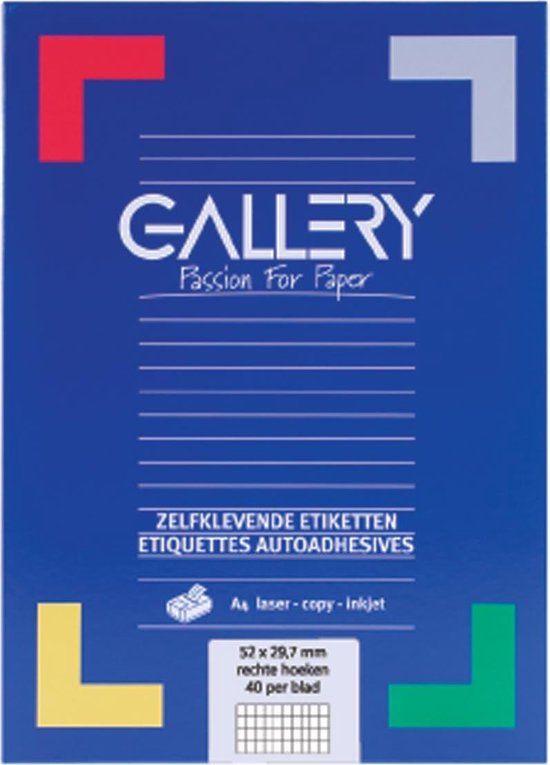Gallery witte etiketten ft 52,5 x 29,7 mm - 4.000 etiketten