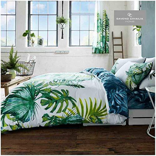 GC GAVENO CAVAILIA Gaveno Cavailia Luxe TROPICAL LEAF Bed Set met Dekbedovertrek en kussensloop, Polyester-katoen, groen, kingsize