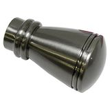 GARDINIA Eindknoppen voor gordijnroedes, 2x Siro-eindknop, Chicago-collectie, metaal, titanium, diameter: 20 mm