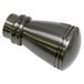 GARDINIA Eindknoppen voor gordijnroedes, 2x Siro-eindknop, Chicago-collectie, metaal, titanium, diameter: 20 mm