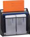 Merkloos Relaxdays brievenhouder - metaal - 3 vakken - 29,5 x 32 x 9 cm - zwart