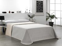 Martina Home Sprei, omkeerbaar, beige, linnen, bed 135 cm