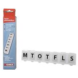 Gima Pill Holder Wekelijks, wit, 7 compartimenten met dagen in Zweeds, Noors en Deens, duurzaam plastic, 25833