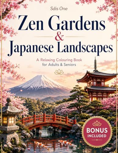 Zen Gardens and Japanese Landscapes Coloring Book