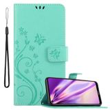 Cadorabo Hoesje geschikt voor Nokia 5.4 in BLOEMEN TURKOOIS - Beschermhoes in bloemmotief met magnetische sluiting, standfunctie en kaartsleuven Book Case Cover Etui