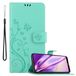 Cadorabo Hoesje geschikt voor Nokia 5.4 in BLOEMEN TURKOOIS - Beschermhoes in bloemmotief met magnetische sluiting, standfunctie en kaartsleuven Book Case Cover Etui