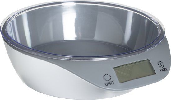 5five Keukenweegschaal met kom grijs RVS - Digitaal