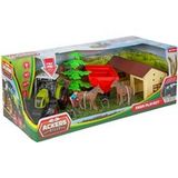 Top1Toys Boerderij set stal + tractor 7 delig licht+ geluid assorti