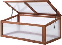 Outsunny kas - van dennenhout - en polycarbonaat - bruin